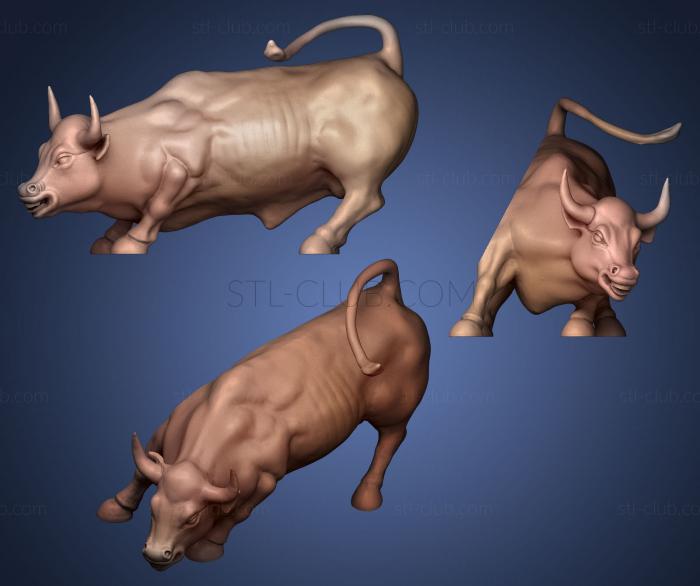 3D model Bull playing (STL)